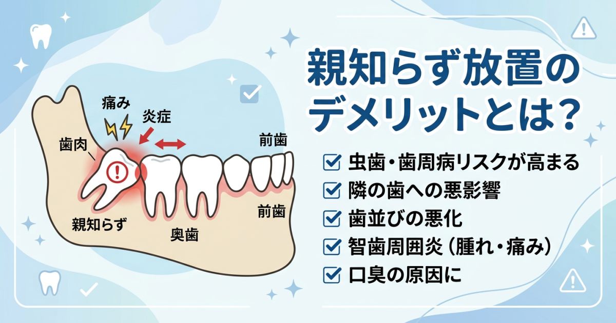 親知らずを抜かないとどうなる？　抜かずに放置するデメリットと注意点