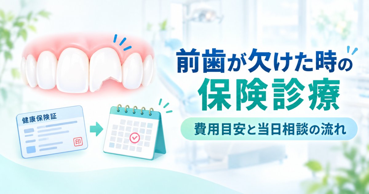 前歯が欠けた時の保険適用範囲と費用目安｜春日井市で当日相談