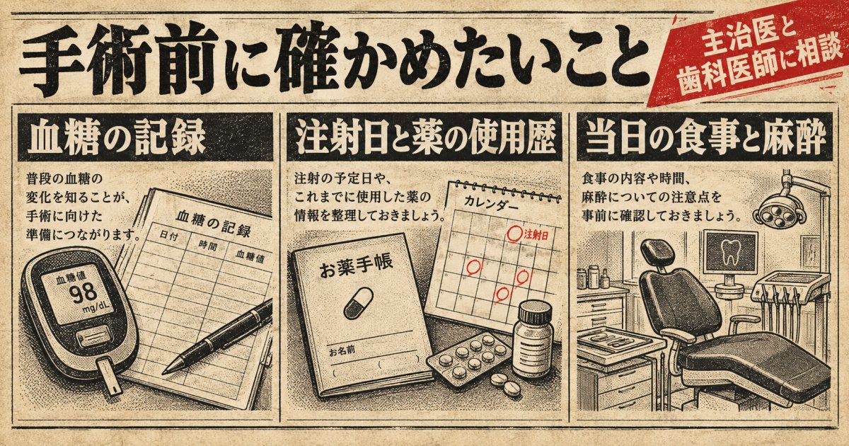 糖尿病と骨粗しょう症がある方の手術前に確かめたいこと